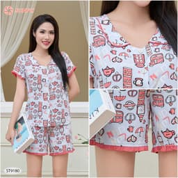 Thumbnail Bộ pijamas nữ SUNFLY chất lanh ht độc quyền dáng áo cộc quần sooc ST9180 3