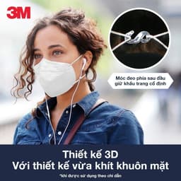 Thumbnail [Quà Tặng] Khẩu trang 3M™, đạt tiêu chuẩn KN95, trắng/ đen, Ngăn ngừa bụi mịn, mầm bệnh trong không khí, khói bụi,... 3