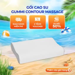 Thumbnail Gối cao su thiên nhiên Gummi Contour Massage 39x59cm nâng đỡ cổ vai gáy, mát mẻ thông thoáng, thấm hút mồ hôi 2