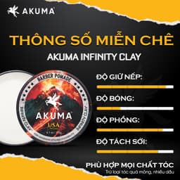 Thumbnail Sáp Vuốt Tóc AKUMA INFINITY CLAY Hàng Chính Hãng, Độ Bóng Mờ Tự Nhiên Akuma 4