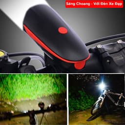 Thumbnail Combo Đèn Xe Đạp Thể Thao Siêu Sáng Có Còi Pin Sạc Chống Nước + Đèn Chiếu Hậu Cảnh Báo H02 TẶNG 2 ĐÈN GẮN VAN XE Amalife 4