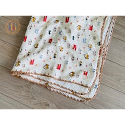 Thumbnail Chăn đa năng 70x90cm viền thủ công cho bé PETIT BEBE muslin 4 lớp thấm hút thoáng khí 3