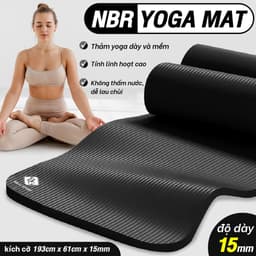 Thumbnail BG - Thảm Tập Yoga Chống Trượt  cao su nguyên khối NBR 15MM Cao Cấp chống trơn trượt loại xịn 2
