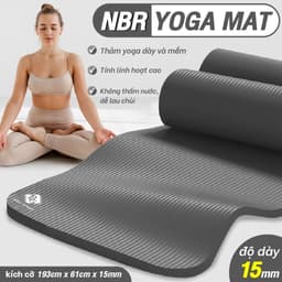 Thumbnail BG - Thảm Tập Yoga Chống Trượt  cao su nguyên khối NBR 15MM Cao Cấp chống trơn trượt loại xịn 1