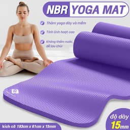 Thumbnail BG - Thảm Tập Yoga Chống Trượt  cao su nguyên khối NBR 15MM Cao Cấp chống trơn trượt loại xịn 3