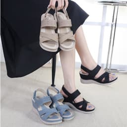 Thumbnail Giày Sandal Nữ Đế Xuồng 6Cm Quai Chéo Phong Cách Thời Trang Âu Mỹ 2024 Sang Trọng Đi Làm Đi Chơi Đi Tiệc(Ms042) 4