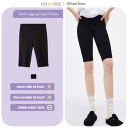 Thumbnail Quần legging nữ lửng Choobe vải thun cao cấp biker nữ đùi ngố dáng ôm lưng thun tập gym yoga bigsize 1