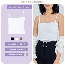 Thumbnail Áo hai dây Choobe nữ dáng ôm không đệm vải cotton co giãn tốt thoáng mát nhiều màu sắc freesize A11 1