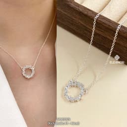 Thumbnail Dây chuyền bạc nữ Eleanor Accessories kiểu dáng đính đá bạc 925 phụ kiện trang sức vòng cổ 7969 3