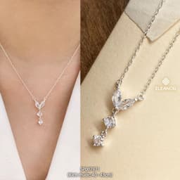 Thumbnail Dây chuyền bạc nữ Eleanor Accessories kiểu dáng đính đá bạc 925 phụ kiện trang sức vòng cổ 7969 1