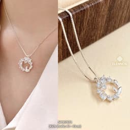 Thumbnail Dây chuyền bạc nữ Eleanor Accessories kiểu dáng đính đá bạc 925 phụ kiện trang sức vòng cổ 7969 2