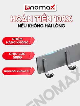 Thumbnail Móc treo quần áo Enomax dán tường, treo đồ đa năng, chịu lực lên đến 50KG, chất liệu Thép Carbon cao cấp, chống gỉ sét 3