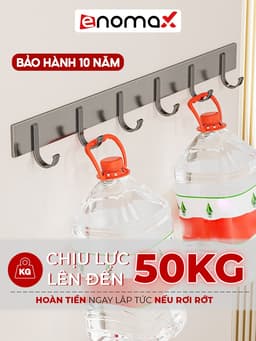 Thumbnail Móc treo quần áo Enomax dán tường, treo đồ đa năng, chịu lực lên đến 50KG, chất liệu Thép Carbon cao cấp, chống gỉ sét 2