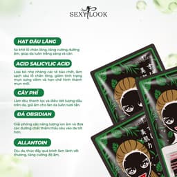 Thumbnail HBT Combo 10 Mặt Nạ Đen Tràm Trà SEXYLOOK Hỗ Trợ Kiểm Soát Dầu Mụn (10 miếng x 28ml) 3