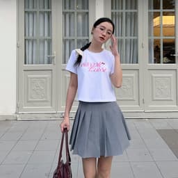 Thumbnail Áo thun nữ, áo phông Unisex basic màu trắng, đen, hồng - Simple Twist 3