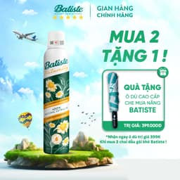 Thumbnail Dầu Gội Khô Batiste Naturally 100% Thuần Chay Thiên Nhiên Từ Trà Xanh & Cúc La Mã 200ml (Greentea & Chamomile) 2