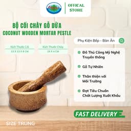 Thumbnail Bộ Cối Chày Gỗ Dừa Ohiama Coconut Wooden Mortar Pestle | Dụng Cụ Nhà Bếp, Đồ Thủ Công Hàng VNXK, Tết 1