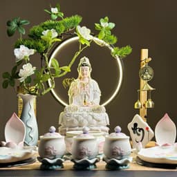 Thumbnail Thư pháp chữ An, Nhẫn viết trên đá trắng. Kích thước: cao 16cm, ngang 10cm - Tuệ Nga 4