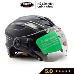 Thumbnail Mũ bảo hiểm nửa đầu có kính SUNDY Helmets HP02K thể thao, tem hình năng động, Freesize (vòng đầu 56-58cm) 1