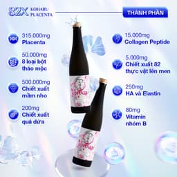 Thumbnail [Date 8/2025] Nước Uống Đẹp Da 82X KOHARU PLACENTA Nhật Bản Chai 500ml - Cân Bằng Nội Tiết Tố Nữ, Sáng Da 3