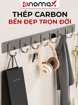 Thumbnail Móc treo quần áo Enomax dán tường, treo đồ đa năng, chịu lực lên đến 50KG, chất liệu Thép Carbon cao cấp, chống gỉ sét 1