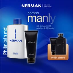 Thumbnail Combo Manly Nerman - Sữa tắm gội cho nam 350ml & Gel rửa mặt 60S Fresh ngừa mụn 100ml 1
