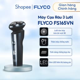Thumbnail Máy Cạo Râu Flyco 3 Lưỡi Kép FS165VN Thân Máy Kháng Nước Sạc Nhanh 1 Giờ - Hàng Chính Hãng 1