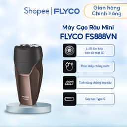 Thumbnail Máy Cạo Râu Mini Flyco 2 Lưỡi Kép Thân Máy Kháng Nước Sạc Nhanh 1 Giờ FS888VN Hàng Chính Hãng 1