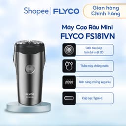 Thumbnail Máy Cạo Râu Mini Flyco FS181VN 2 Lưỡi Kép Thân Máy Kháng Nước - Hàng Chính Hãng 1