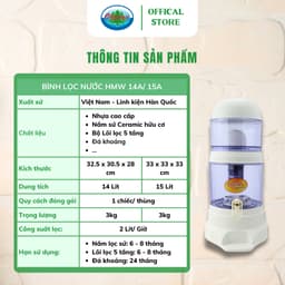 Thumbnail Bình Lọc Nước Ohiama Mineral Water Purifier HMW-15A 15 Lit - Nấm Sứ Ceramic và Lõi Lọc 5 Tầng 3