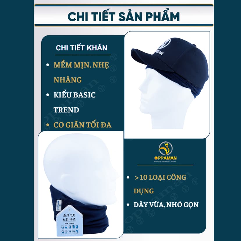 Ảnh Combo 3 khăn trùm đầu chống nắng khăn ống khăn đi phượt đi nắng chống tia uv xịn OKDN1 OPPAMAN 3