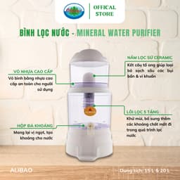 Thumbnail Bình Lọc Nước Uống Alibao Mineral Water Purifier 15L Nấm Sứ Ceramic và Lõi Lọc 5 Tầng | Ohiama 3