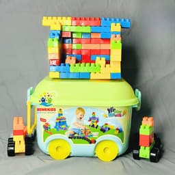 Thumbnail Hộp Đồ Chơi Xếp Hình 124 Chi Tiết Có Bánh Xe Đẩy Bằng Nhựa Benrikids An Toàn Cho Bé Sáng Tạo 1