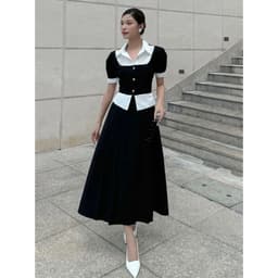 Thumbnail BBSTORE’S Áo Kiểu Tay Ngắn Phối Sơ Mi Thanh Lịch - A3773A 2