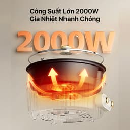 Thumbnail Nồi lẩu điện đa năng 2 ngăn Deerma DG50W chống dính, dung tích lớn 6L công suất 2000W - Bảo hành 12 tháng 4