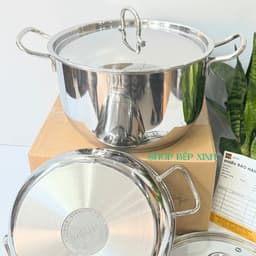 Thumbnail Nồi inox 3 đáy sandwich inox 430 cao cấp Fivestar Standard bếp từ nắp inox đủ size , phù hợp mọi bếp 4