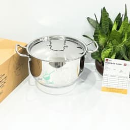 Thumbnail Nồi inox 3 đáy sandwich inox 430 cao cấp Fivestar Standard bếp từ nắp inox đủ size , phù hợp mọi bếp 3