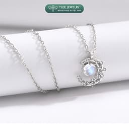 Thumbnail Dây chuyền bạc nữ TLEE mặt trăng đá moonstone lấp lánh TLEE JEWELRY D0152 4