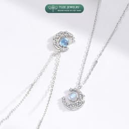 Thumbnail Dây chuyền bạc nữ TLEE mặt trăng đá moonstone lấp lánh TLEE JEWELRY D0152 3