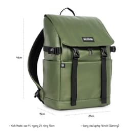 Thumbnail Balo Da PU Thời Trang Scarab Urban Leather Backpack - Ba lô Đi Học Đi Làm Đựng Vừa Laptop 16inch 2