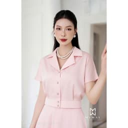 Thumbnail Set Bộ Áo Kiểu Chân Váy Xòe MY WAY Cổ Vest Bo Eo Cao Cấp 2MAB1484 - 2MCXB262 - HO0 1