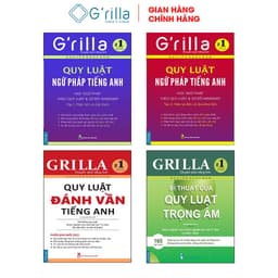 Thumbnail Sách - Combo 4 Quy luật đánh vần tiếng Anh, Bí thuật trọng âm và Ngữ pháp theo quy luật 1 & 2 GRILLA 1