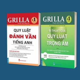 Thumbnail Sách - Combo 4 Quy luật đánh vần tiếng Anh, Bí thuật trọng âm và Ngữ pháp theo quy luật 1 & 2 GRILLA 3