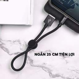 Thumbnail Dây Cáp Sạc Nhanh 2.4A Siêu Ngắn 25 CM Tiện Lợi Dùng Cho Sạc Dự Phòng Chuẩn USB to IP, Micro ,Type C 2