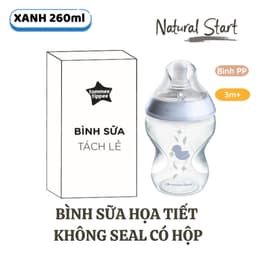 Thumbnail Bình Sữa PP Ty Siêu Mềm Tự Nhiên Tommee Tippee Natural Start 260ml, Núm Ty Của Bình 3-6 Tháng, Xanh (Bình Đôi, Tách Lẻ) 3