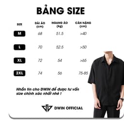 Thumbnail Áo sơ mi ngắn tay nam nữ DWIN chất vải kaki cotton 300 gsm cộc basic unisex đứng form rộng không nhăn cao cấp 2