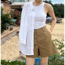 Thumbnail Áo sơ mi trắng tay dài linen cotton cao cấp 2
