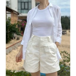 Thumbnail Áo sơ mi trắng tay dài linen cotton cao cấp 1