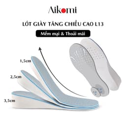 Thumbnail Lót giày cao su tăng chiều cao, độn đế tăng 1,5-3cm AIKOMI L13 cả bàn đàn hồi thoáng khí 1
