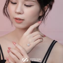 Thumbnail Dây chuyền bạc KYDOPAL mặt nơ đá size lớn bạc ý 925 cao cấp 9C10 3